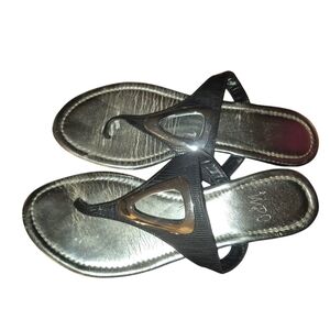 Raven Elegant Black Wedge Sandals